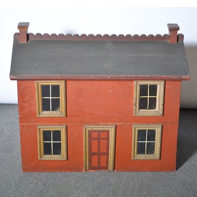 Lot 494 - Victorian dolls house, painted wood construction.