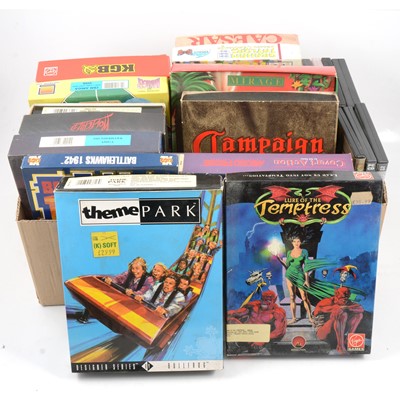 Lot 305 - A selection of computer Vintage Amiga and PC video games, twenty-two including Battlehawks 1942