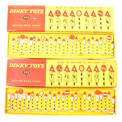 Lot 270 - Two Dinky Toys die-cast 772 British road signs set, boxed.
