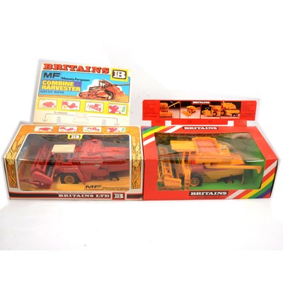 Lot 235 - Britains Farm toys, two including New Holland and Massey Ferguson combine harvesters.