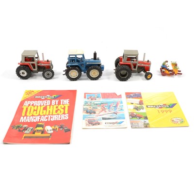 Lot 233 - Britains Farm toys, one box of loose tractors and attachments.