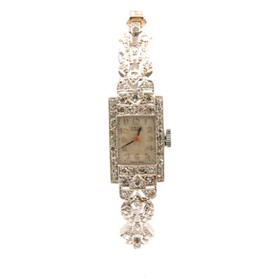 Lot 260 - Droz - a lady's diamond cocktail watch.