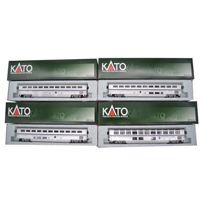 Lot 556 - Nine Kato HO gauge model railways Amtrak Superliner passenger coaches