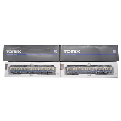 Lot 389 - Tomix HO model railway passenger coaches, two HO-255 111-1500, both boxed.