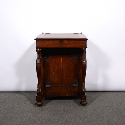 Lot 354 - Early Victorian rosewood Davenport