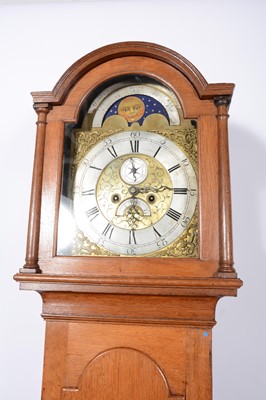 Lot 533 - Oak longcase clock, Thomas Fletcher, Chester