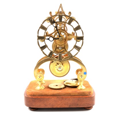 Lot 87 - Victorian brass skeleton clock