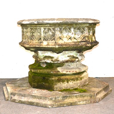 Lot 402 - Large Haddonstone 'Gothic font' planter