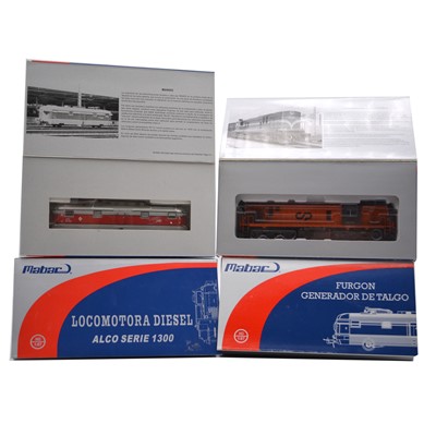Lot 210 - Mabar HO model railway diesel locomotive, two ref 81306 Alco CP 1336, (one weathered), etc