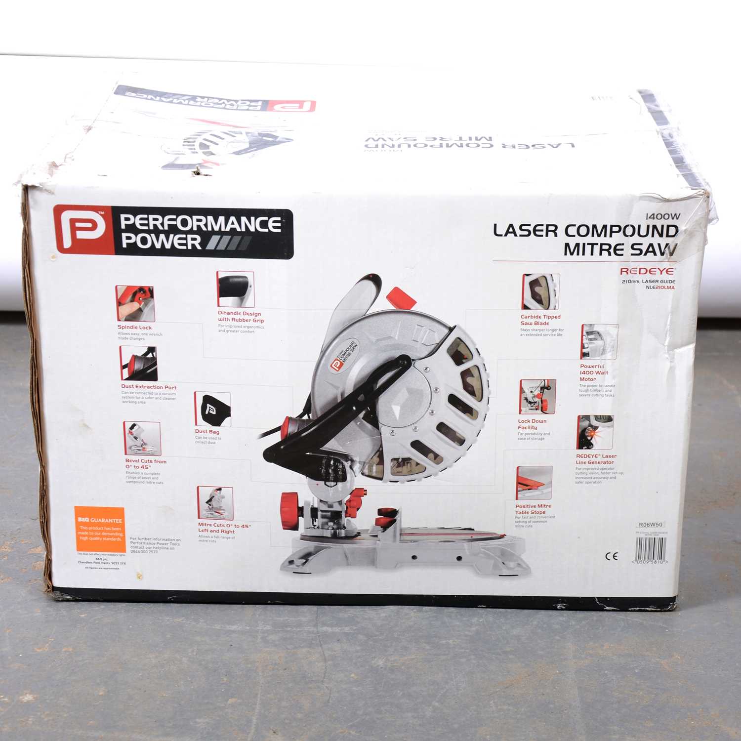 Lot 237 - Performance Power laser compound mitre saw, 1400W.