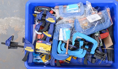 Lot 244 - A large quantity of various clamps and tools one box.