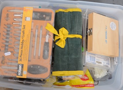 Lot 258 - A box of model making equipment including workstation.