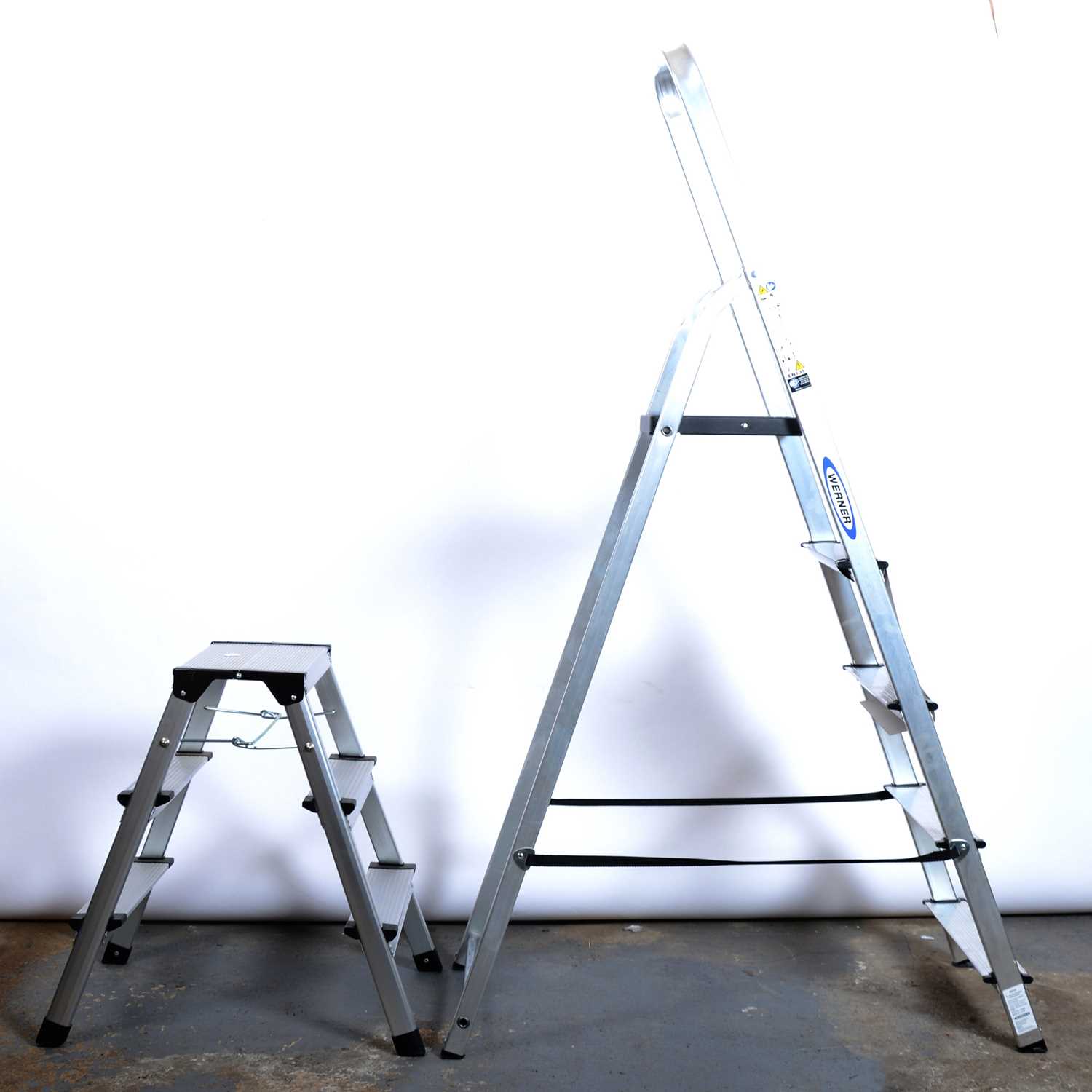 Lot 223 - Two Warner stepladders and a Excel step