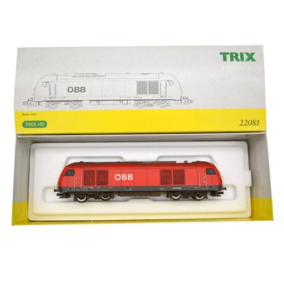 Lot 258 - Trix HO gauge model railway locomotive ref 22081 Reihe 2016 OBB 082-6, boxed.