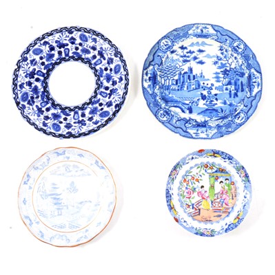 Lot 16 - Pair of Royal Crown Derby dessert plates and a collection of transferware