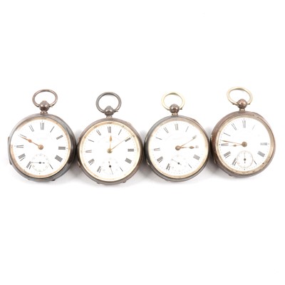 Lot 287 - J G Graves Sheffield - four hallmarked silver open face pocket watches.