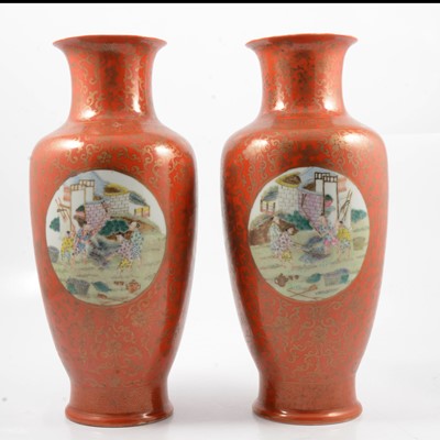 Lot 13 - Pair of Chinese porcelain vases