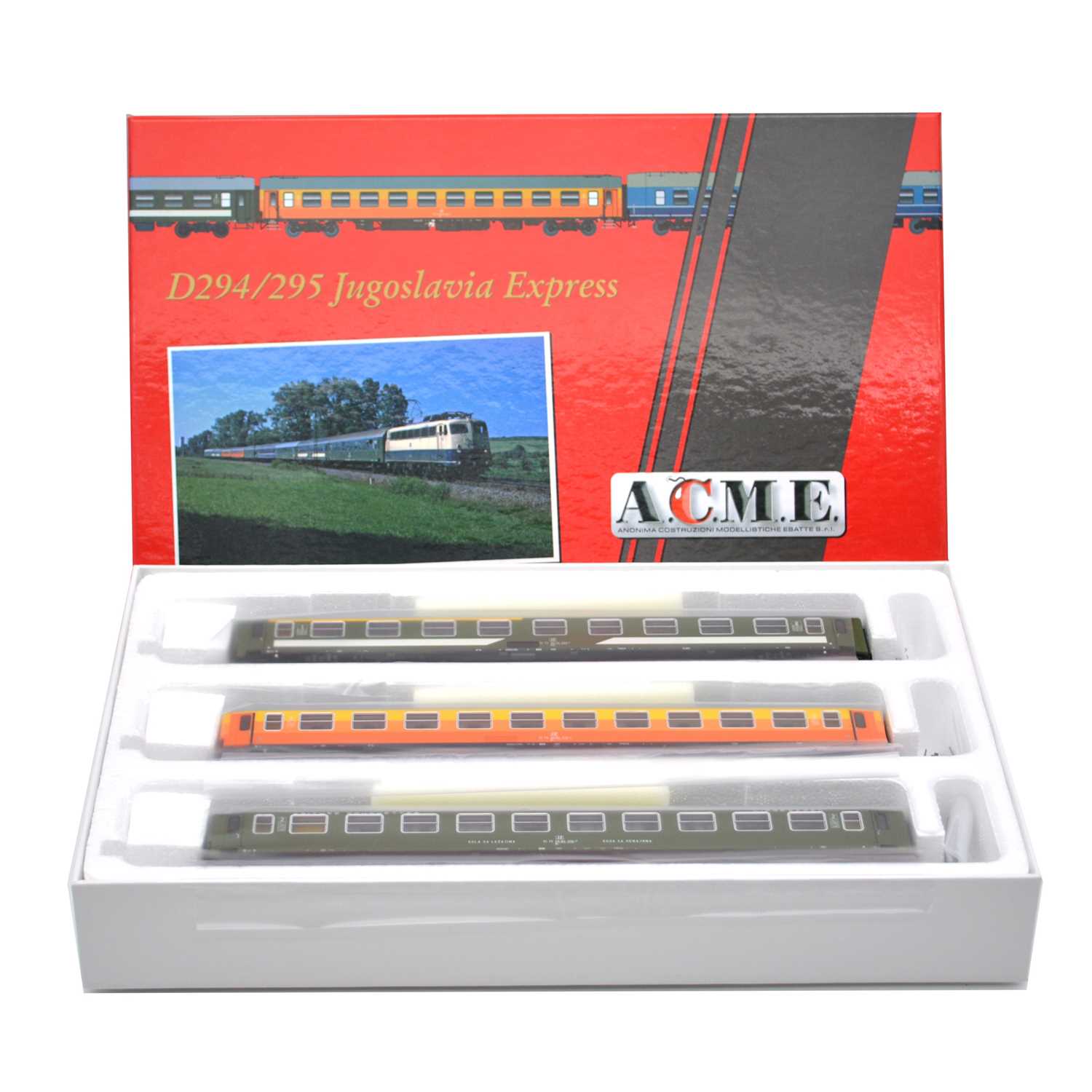 Lot 325 - ACME HO railway 3-car passenger coach set ref 55060 JZ Jugoslavia Express