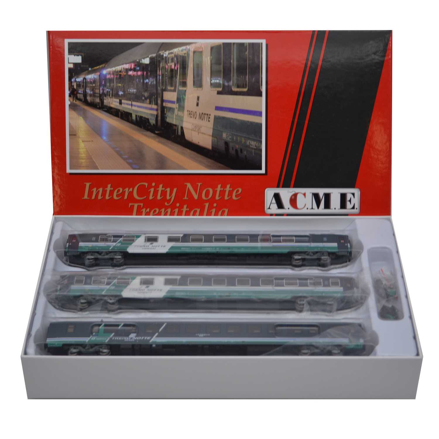 Lot 327 - ACME HO railway 3-car passenger coach set ref 55146 InterCity Trenitalia MU ep VI