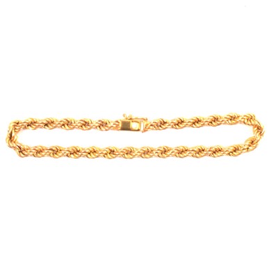 Lot 111 - Two 9 carat yellow gold chain necklaces and two bracelets.
