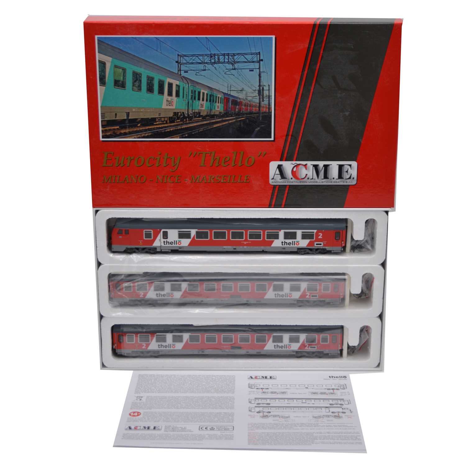 Lot 329 - ACME HO railway 3-car passenger coach set ref 55123 Thello 2nd ep VI