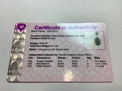 Lot 208 - Gemporia - A Cruzeiro rubellite and diamond suite of jewellery.