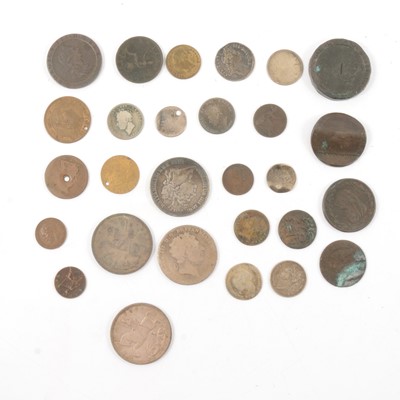 Lot 216 - Collection of coins to include 1821 Crown, Cartwheel penny, 1824 shilling.