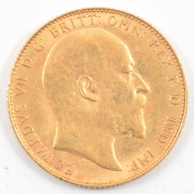 Lot 75 - Edward VII Gold Full Sovereign, 1908, 8g
