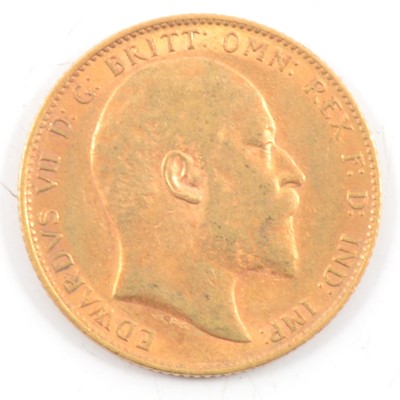 Lot 76 - Edward VII Gold Full Sovereign, 1909, 8g