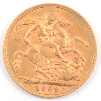 Lot 76 - Edward VII Gold Full Sovereign, 1909, 8g