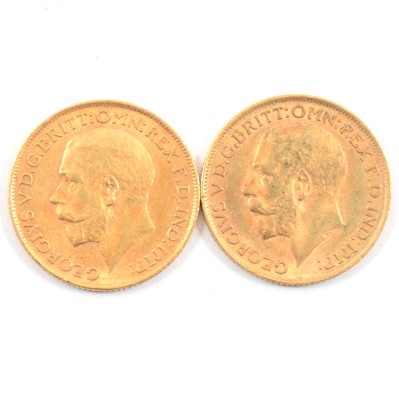 Lot 78 - Two George V Gold Full Sovereigns, 1912, 16g