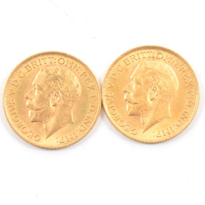 Lot 80 - Two George V Gold Full Sovereigns, 1913, 16g