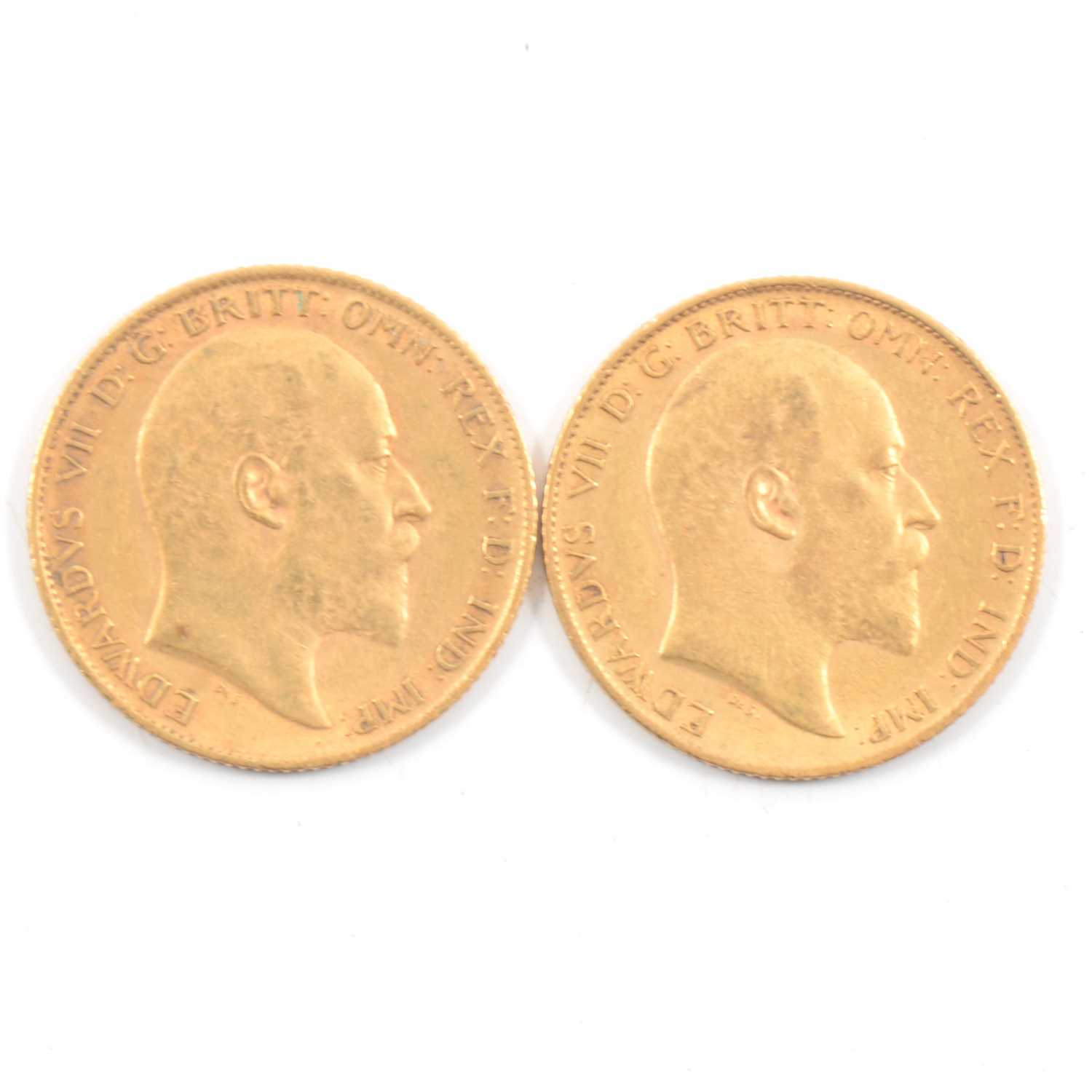 Lot 84 - Two Edward VII Gold Half Sovereigns, 1905/1906, 8g