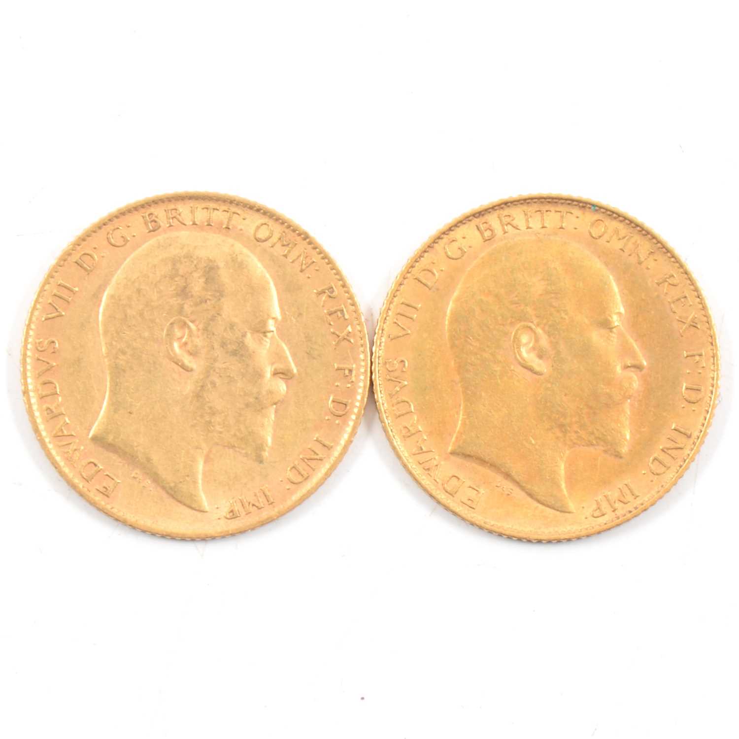 Lot 86 - Two Edward VII Gold Half Sovereigns, 1908/1909 8g