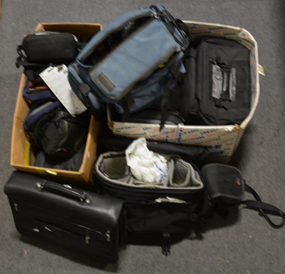 Lot 112 - A good quantity of camera carry bags, two boxes