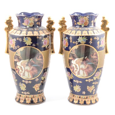 Lot 11 - Pair of reproduction Viennese style vases
