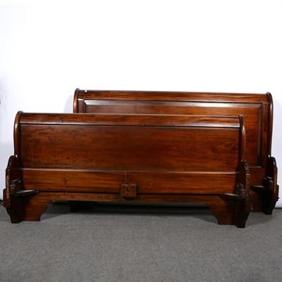 Lot 312 - French mahogany 'sleigh' bed