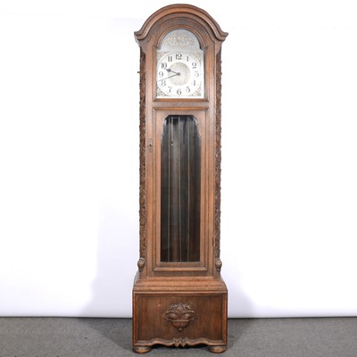 Lot 345 - Oak longcase clock