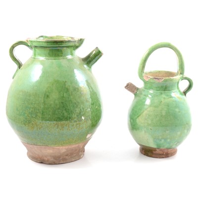 Lot 48 - Small collection of green lead-glazed earthenware