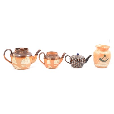Lot 33 - Various 19th century stoneware Hunting jugs, mostly Doulton Lambeth