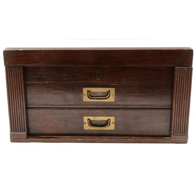 Lot 358 - Two cutlery boxes and a vintage file box