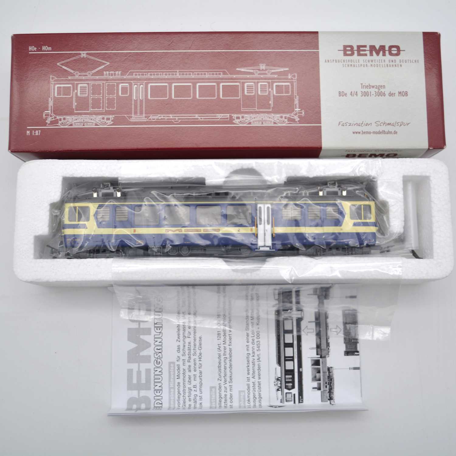 Lot 505 - Bemo HOe model railway locomotive ref 1281 323 MOB BDe 4/4 300, boxed.