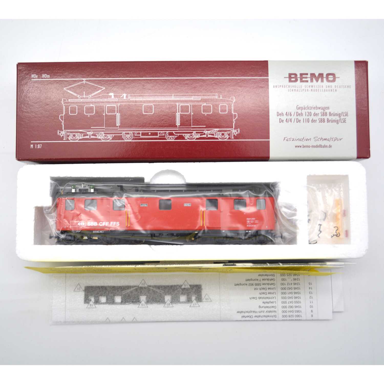 Lot 508 - Bemo HOe model railway locomotive ref 1246 421 SBB Deh 4/6 901