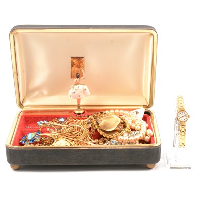 Lot 281 - A collection of costume jewellery, Rotary wrist watch.