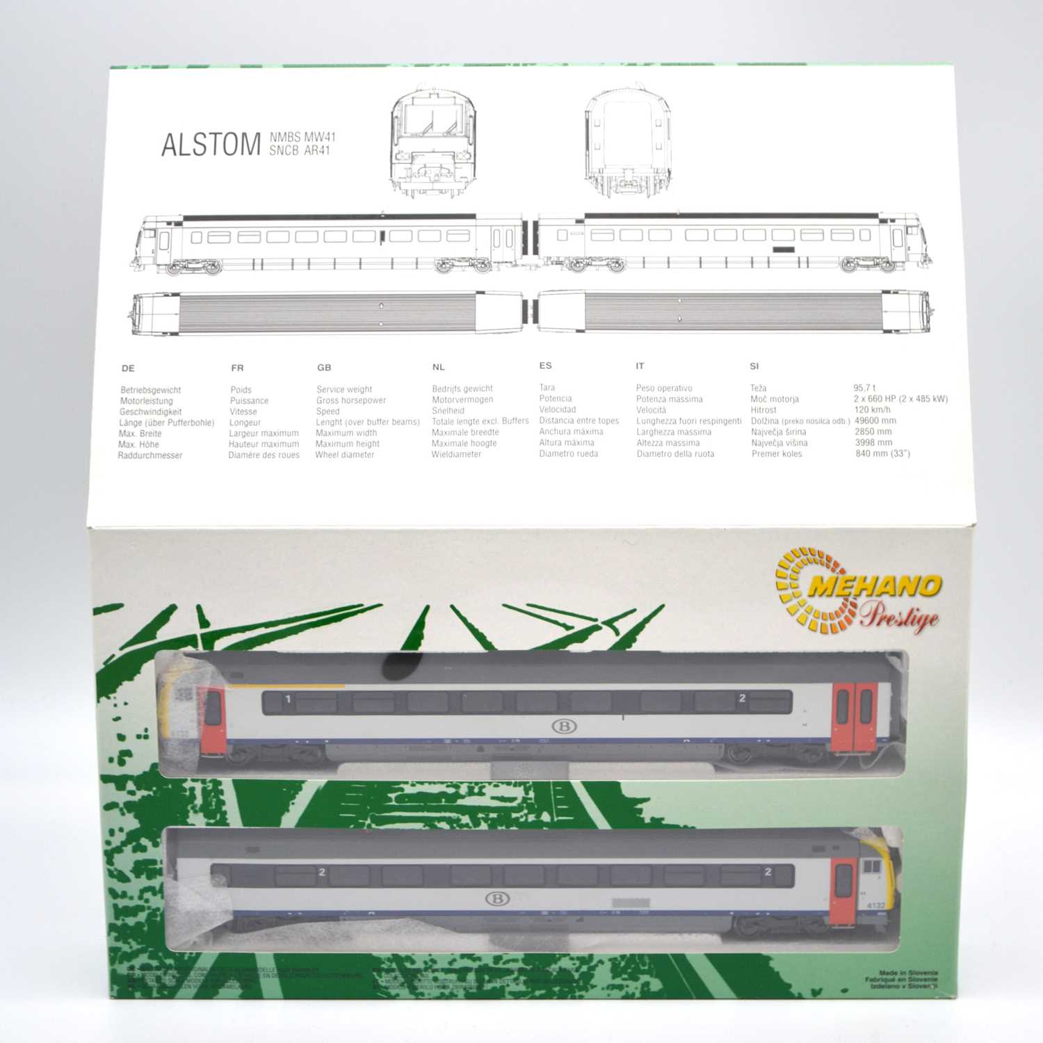 Lot 393 - Mehano Prestige HO railway locomotive set ref T257 Alstom NMBS MW41 SNCB AR41