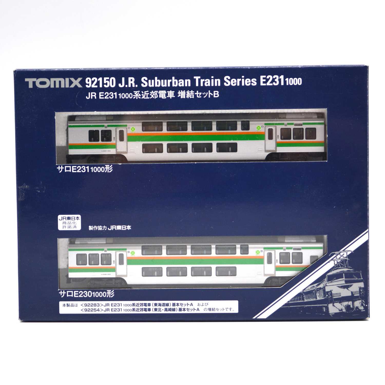 Lot 562 - Tomix N gauge model railway 2-car coach pack ref 92150 JR Suburban train series E231-1000