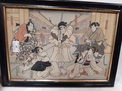 Lot 207 - Collection of prints including three Japanese woodblock prints