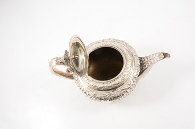 Lot 68 - George IV silver four-piece tea service, Rebecca Emes and Edward Barnard, London 1821