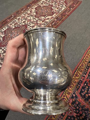 Lot 69 - William IV silver mug, maker's mark rubbed, possibly Jonathan Hayne, London 1830