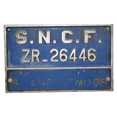Lot 725 - French cast metal locomotive number plate tenderplate, SNCF ZR_26446